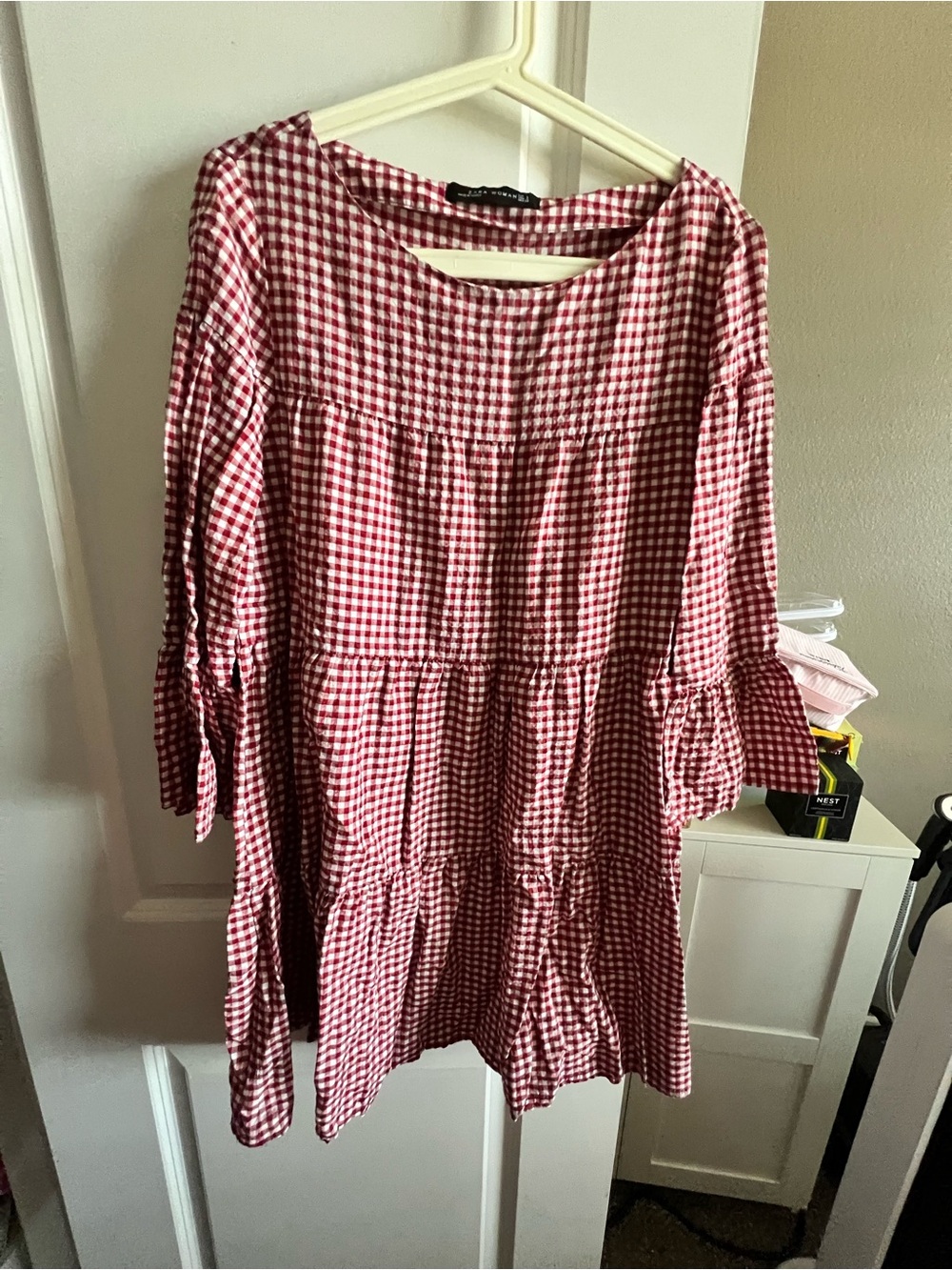 Zara Red Gingham Tiered Kids Dress